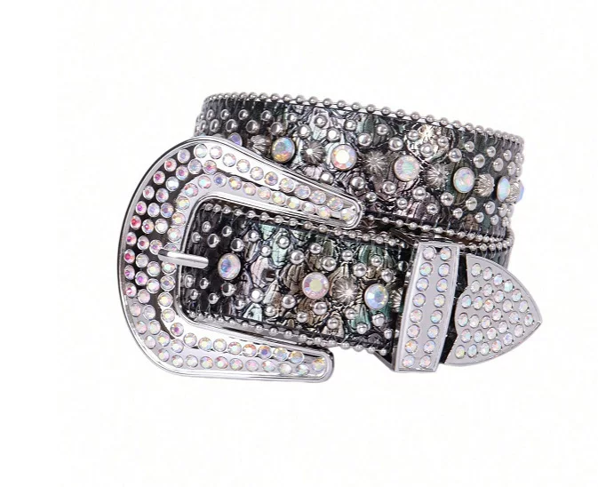 Decorative Studded Fashion Rhinestone Belt Dazzling Alloy Pin Buckle Faux photo 11