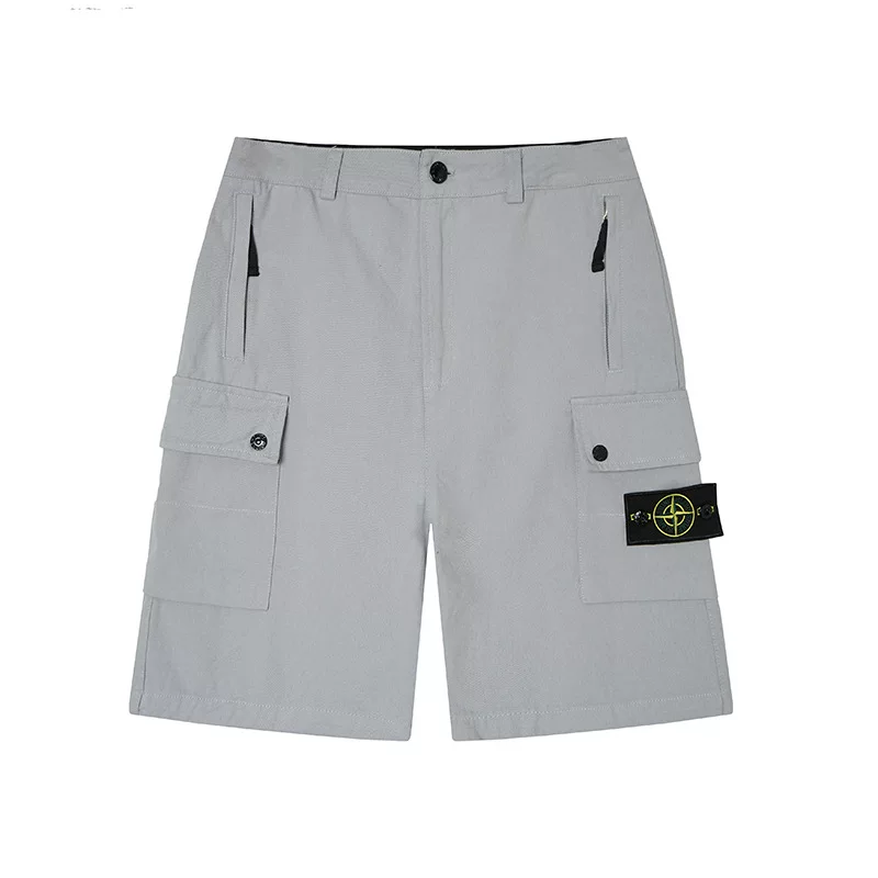 Stone Patterned Micro Label Compass Logo Casual Pocket Shorts photo 18