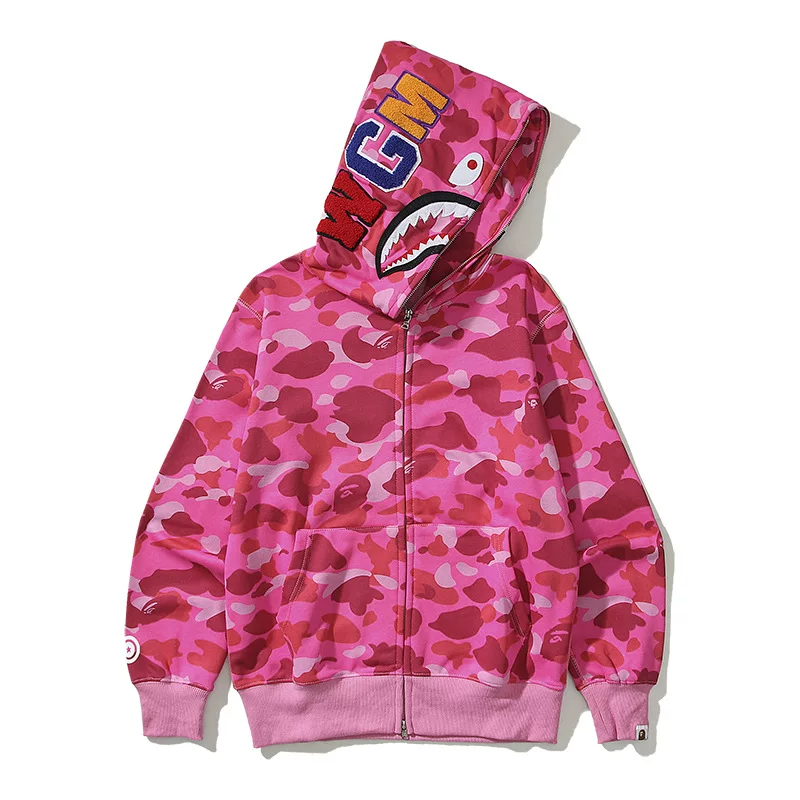 Japanese Trendy Brand Shark Camouflage Print Fleece Sweatshirt Unisex Couple photo 9