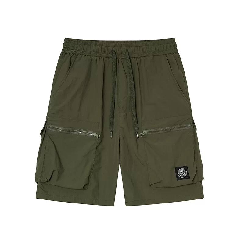 Stone Patterned Micro Label Compass Logo Casual Pocket Shorts photo 25