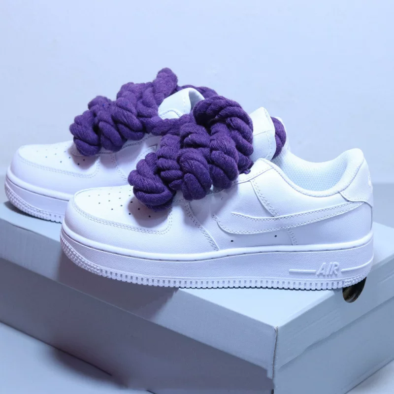 Af1 Hemp Rope Sneakers With Thick Laces Women S Sports photo 23