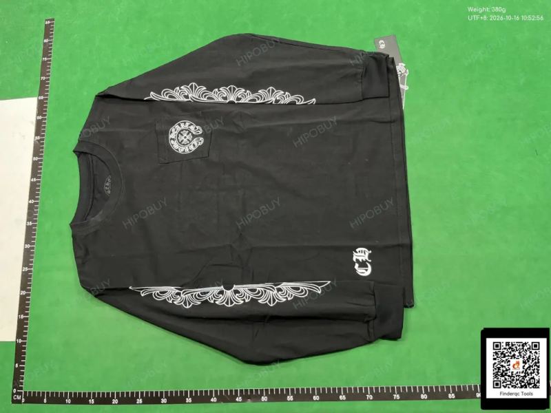 QC Cross-border crochet chromeheart double yarn cotton men's and women's printed long sleeve t-shirt cotton long sleeve t-shirt men 7647178835 2