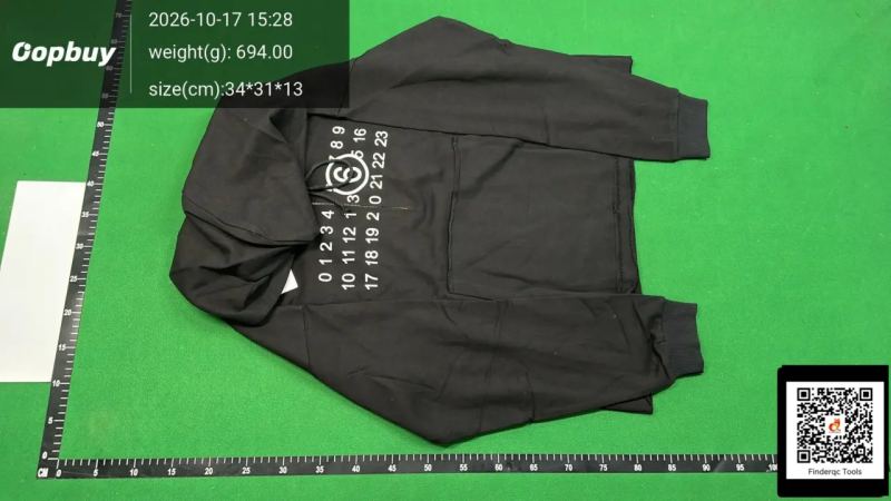 QC MaisonMargiela MM6 men's and women's loose terry cardigan zipper hoodie sweater versatile 7647513041 2