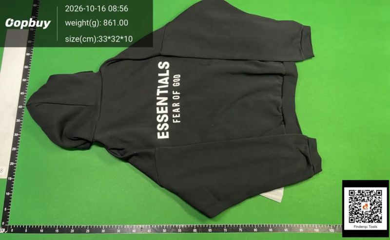 QC 25Fw-New Essentials Silicone Autumn and Winter Double-Row Letter Print Fleece-Lined Hooded Hoodie 7672906591 3