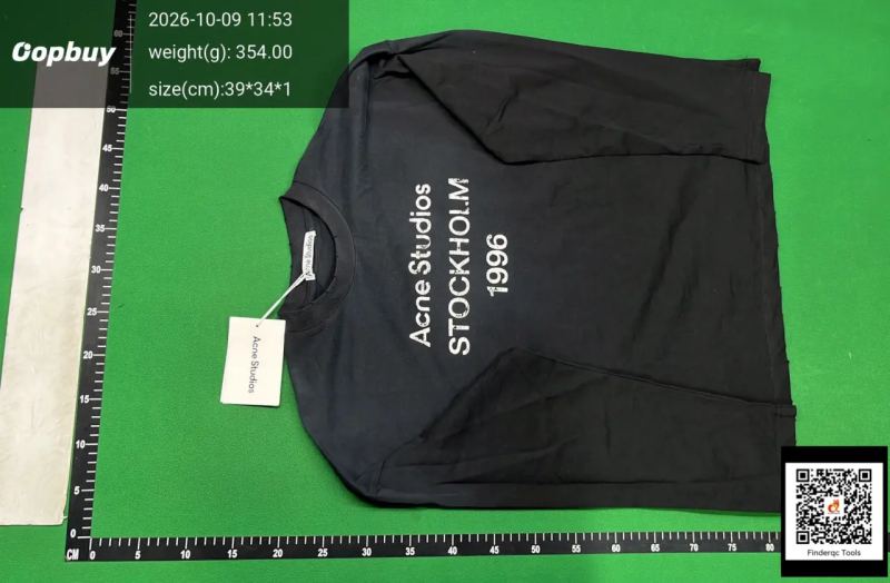 QC AC distressed logo letter print long sleeve t-shirt 7705100004 2