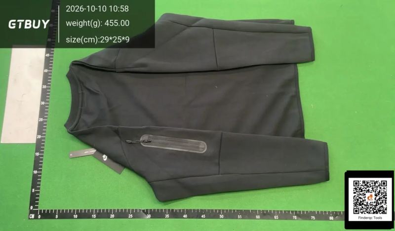 QC 2024 spring and autumn casual sports sleeve zipper men's air layer round neck 505 hoodie 7731503667 3