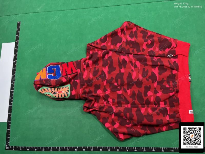 QC Bape Double Cap Cross-Border Wholesale New Shark Camouflage Pure Cotton Embroidered Simple Hooded Jacket 7743579639 3