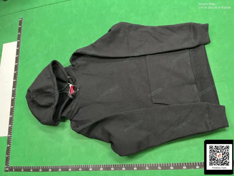 QC 25Fw Supreme Patch Big Logo Embroidered Fleece-Lined Heavyweight Hooded Sweatshirt for Men, Popular Autumn and Winter Style, Solid Color 7747964762 2