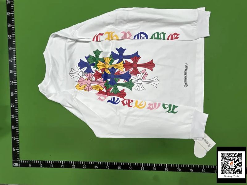 QC Chrome Hearts High-Quality Double Yarn Pure Cotton Color-Blocked Off-Shoulder Sleeves Autum Men's Long-Sleeved T-Shirt 7758817543 3