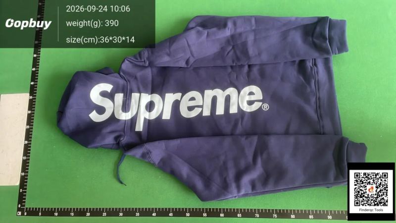 QC Supreme trendy hooded sweatshirt men's autumn and winter plus velvet loose street hip hop jacket solid color long sleeve pullover 7785642274 7