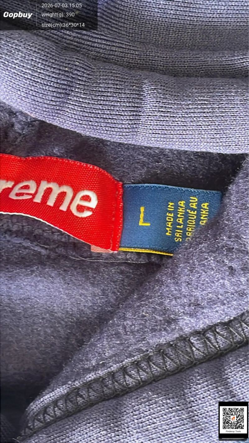 QC Supreme trendy hooded sweatshirt men's autumn and winter plus velvet loose street hip hop jacket solid color long sleeve pullover 7785642274 1