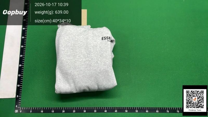 QC 2022 Flocked Sweatshirt with Black Letters Fog Essentials Trendy Brand Cross-Border 1977 994489636361 4