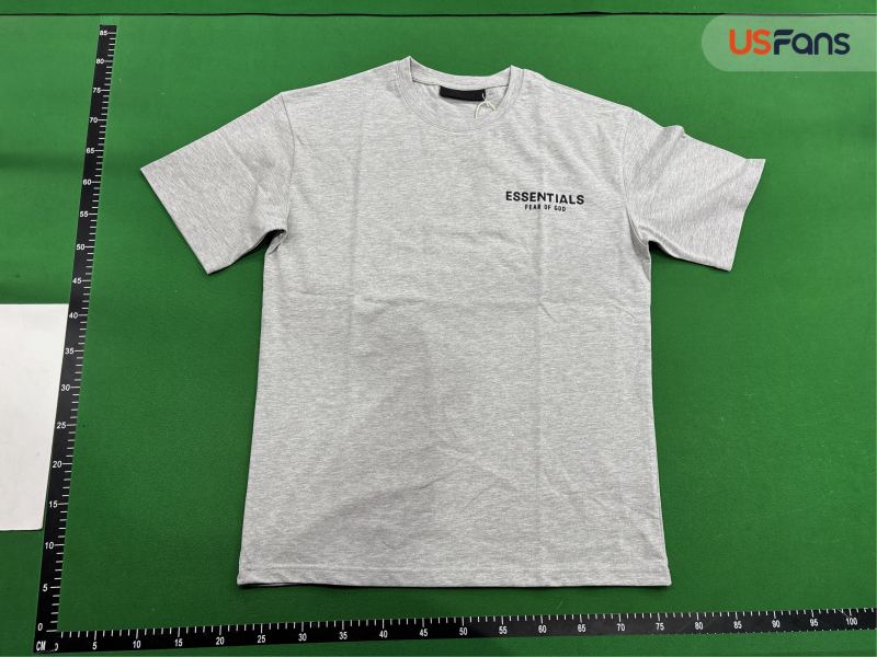 QC Essentials Multi-Line Front and Rear Letter Flocking Summer Pure Cotton Fog Short-Sleeved Shorts Set Fear of God 7647593659 2