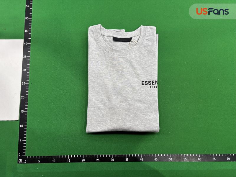 QC Essentials Multi-Line Front and Rear Letter Flocking Summer Pure Cotton Fog Short-Sleeved Shorts Set Fear of God 7647593659 4