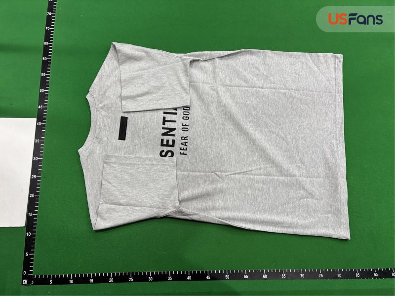 QC Essentials Multi-Line Front and Rear Letter Flocking Summer Pure Cotton Fog Short-Sleeved Shorts Set Fear of God 7647593659 3
