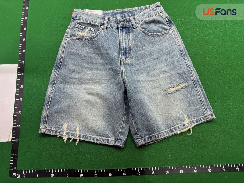 QC American High Street Retro Washed Loose Denim Shorts For Men Trendy Summer foto 2