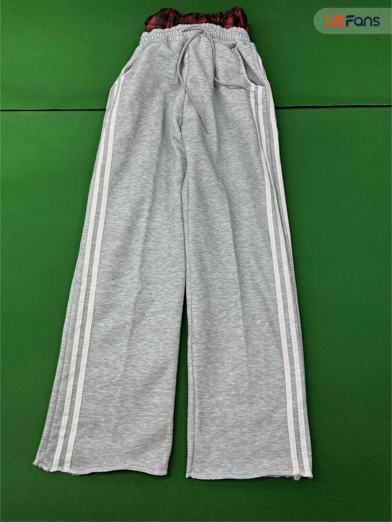 QC Patchwork Color-Blocked Fashion Striped Casual Pants Unisex American Retro Loose Straight High-Waisted Wide-Leg Sweatpants Wholesale 7672975839 2
