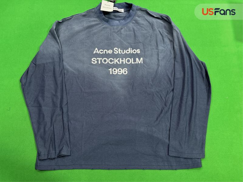 QC Trendy Ac Style Classic Letter Print Thin Linen Cotton Spray-Dyed Distressed Long-Sleeve T-Shirt for Men and Women 7719309555 2
