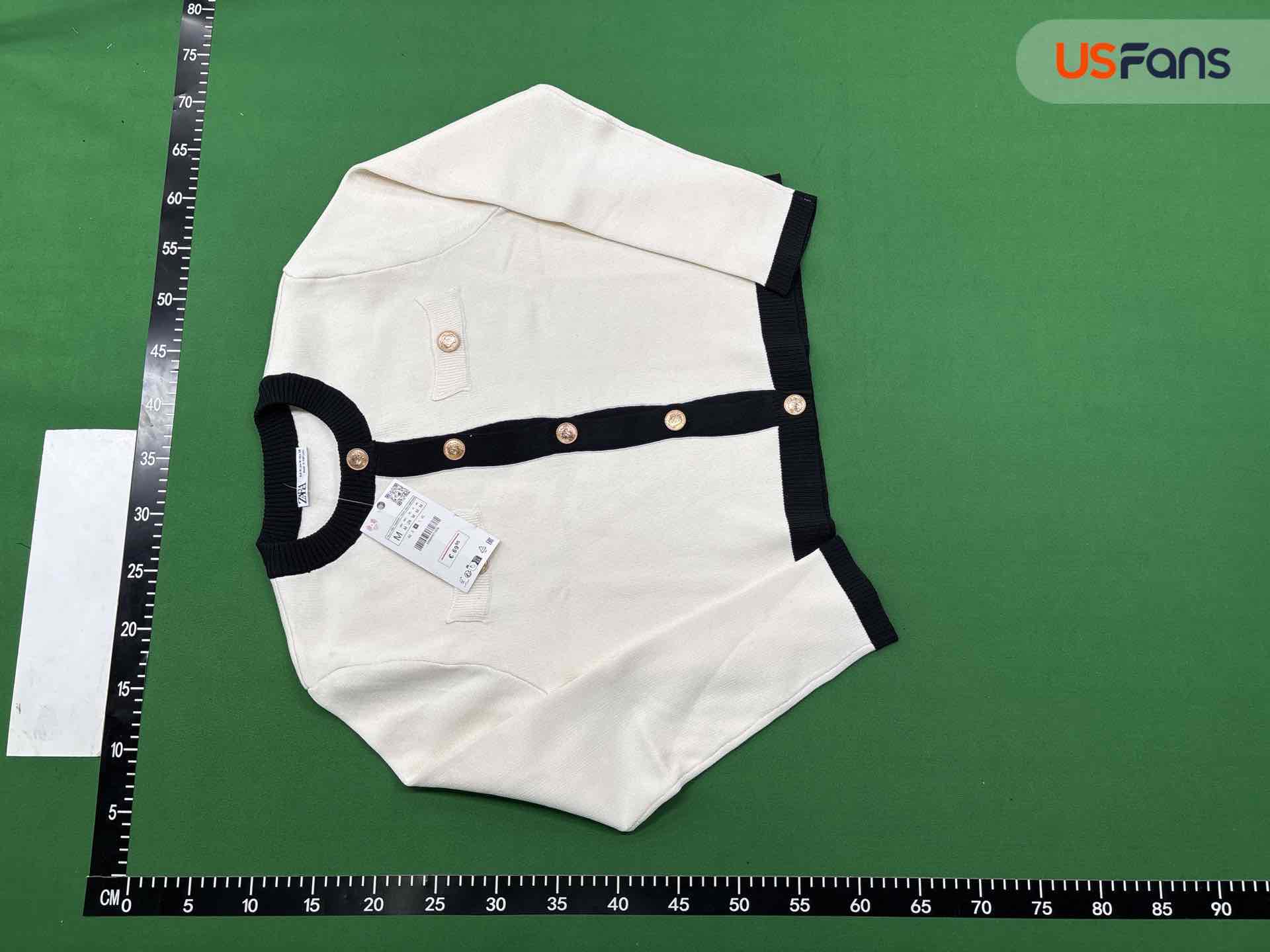 QC Autumn New Women's Gold-breasted Long-sleeved Black and White 7487577513 2