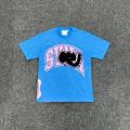 Light blue fabric pink printed short sleeve SY-78 photo 1